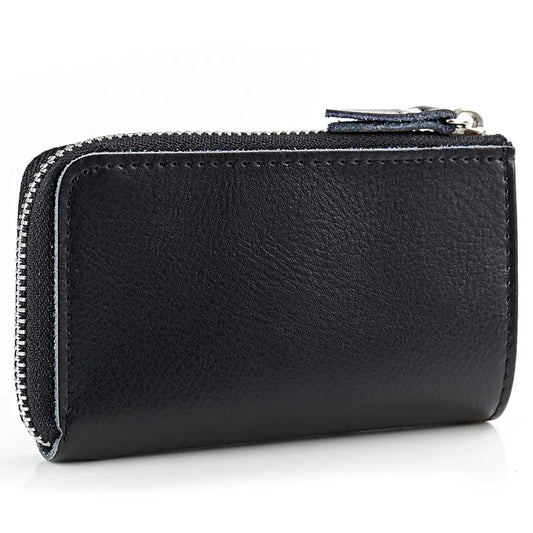 Cow Leather Car Key Bag Wallet 6 Key Rings