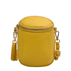 Small Leather Crossbody Bag for Women, 2 Zipper Casual Shoulder Messenger Handba