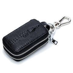 Leather Car Key Case with Key Holder & Zipper Bag