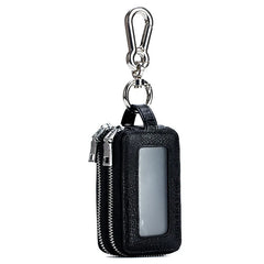 Leather Car Key Case with Key Holder & Zipper Bag
