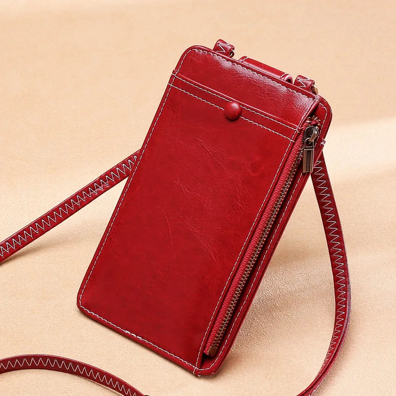 Women's Mini Leather Shoulder Bag Messenger Crossbody Phone Bag