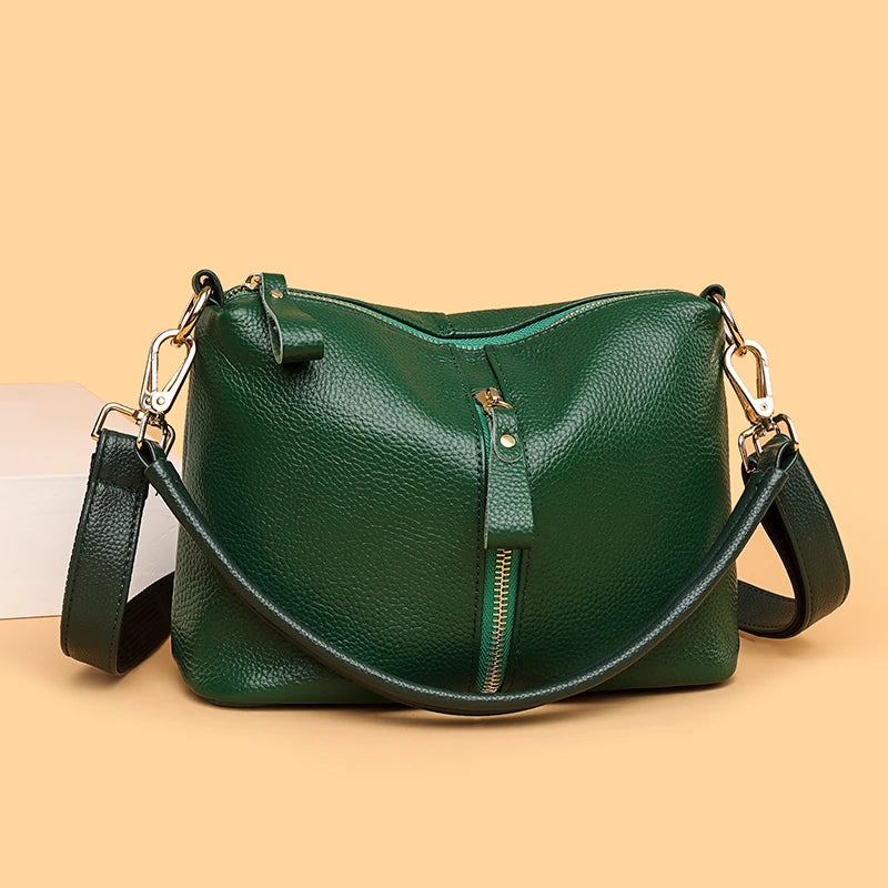 Small Leather Shoulder Crossbody Tote Bag for Women