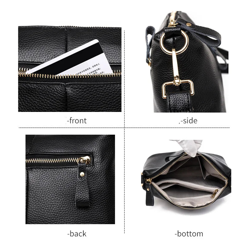 Small Leather Shoulder Crossbody Tote Bag for Women