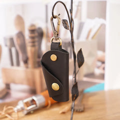 Leather Car Key Case on Waist Small Key Pouch Key Organizer Key Bag