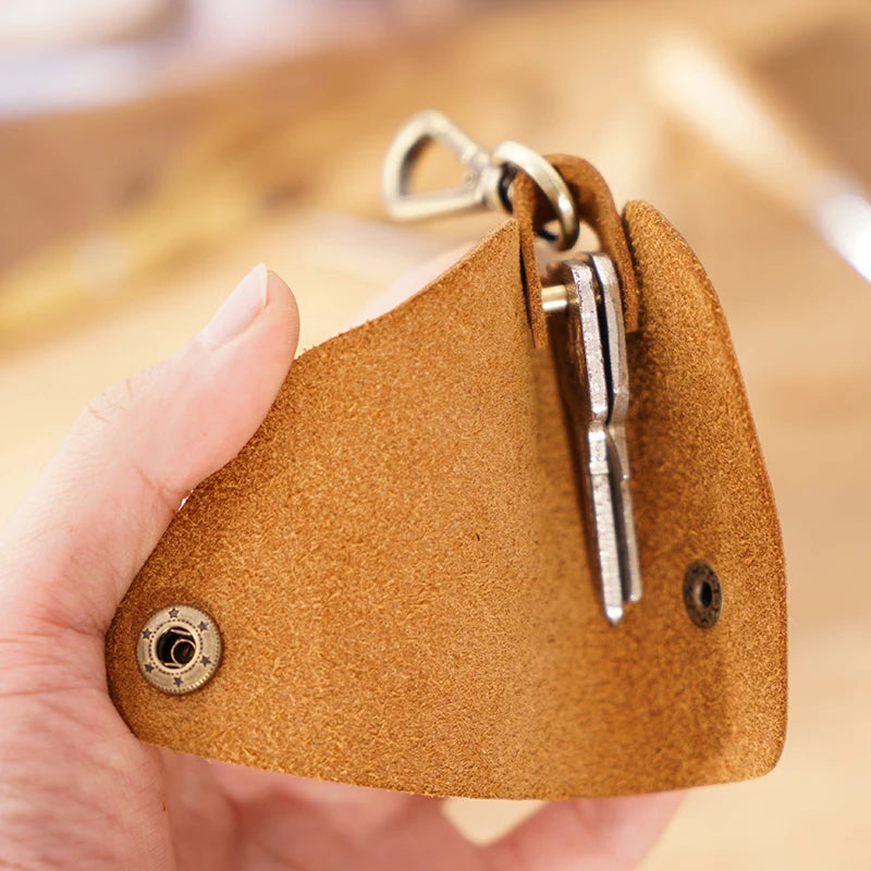 Leather Car Key Case on Waist Small Key Pouch Key Organizer Key Bag