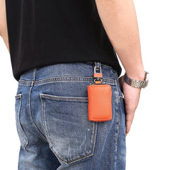 Leather Car Key Holder Wallets Men Women Zipper Key Case Bag