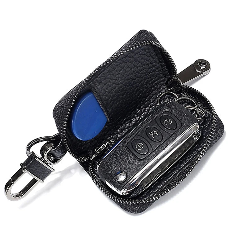 Leather Car Key Wallet Men&Women Waist Hanged Housekeeper Keys Organizer