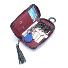 Leather Car Key Holder Wallet for Men, Keys Organizer