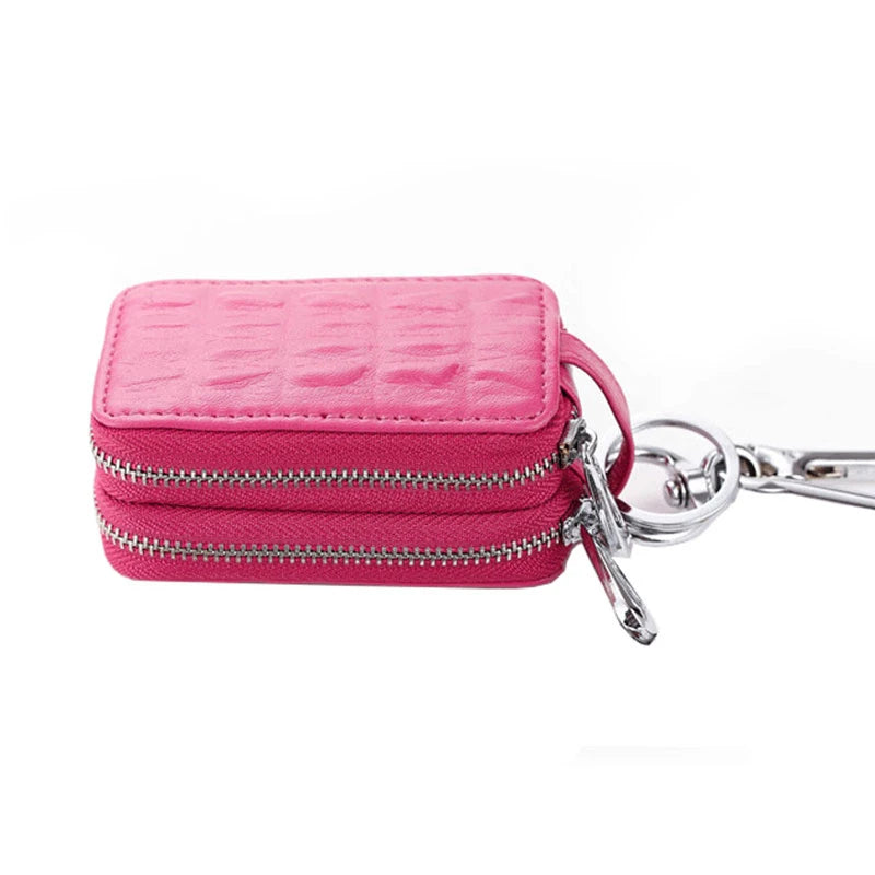 Leather Car Key Women Wallets Holder Housekeeper Ladies Keys Organizer