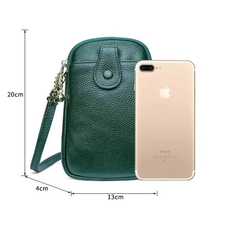 Leather Cross Body Bags Women Casual Cow Leather Phone Bag