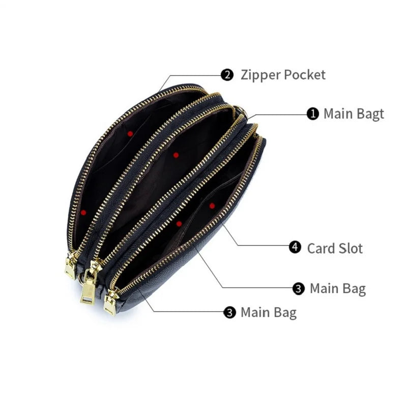 Leather Crossbody Bag High Clutch Dual Purpose Bag