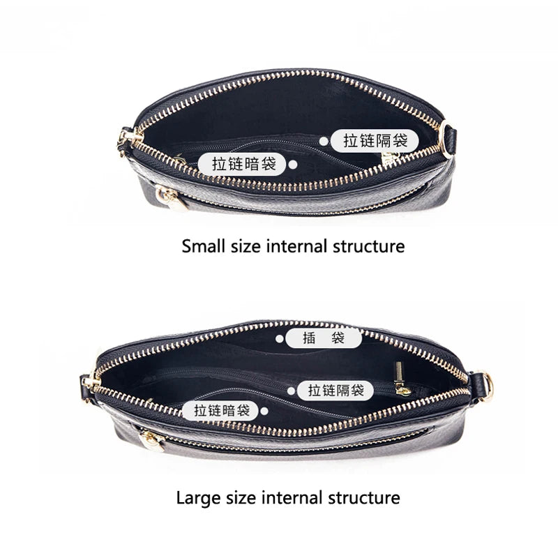 Leather Crossbody Bag for Women Shell Clutch Handbag Girls Shoulder Messenger