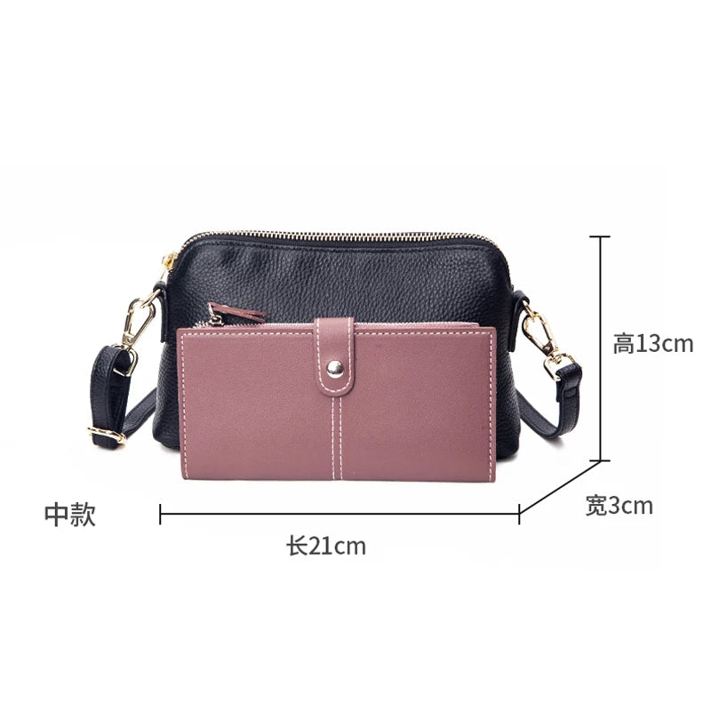 Leather Crossbody Bag for Women Shell Clutch Handbag Girls Shoulder Messenger