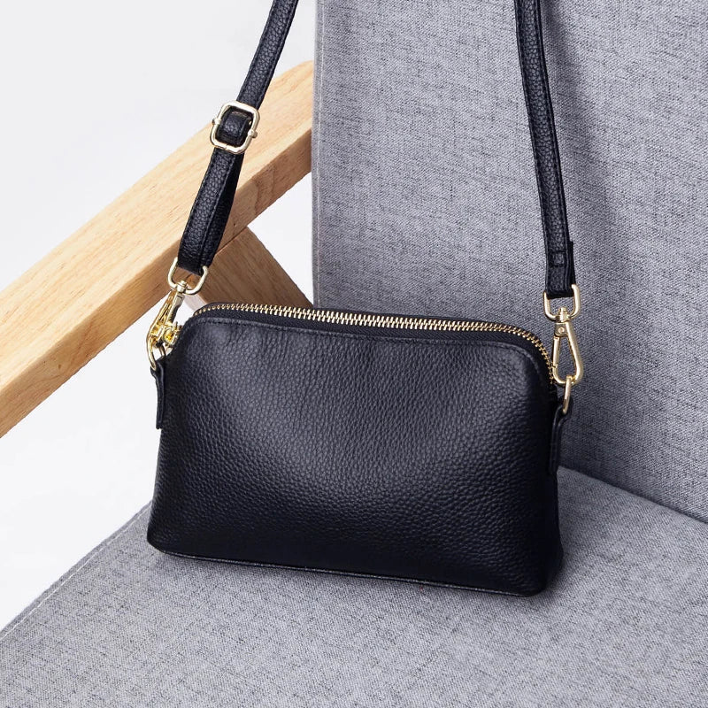 Leather Crossbody Bag for Women Shell Clutch Handbag Girls Shoulder Messenger