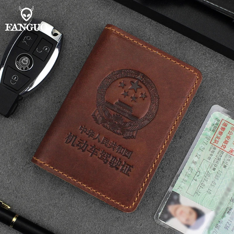 Leather Driver Holder Car Auto Documents Driving Wallet Photo Holder Cover