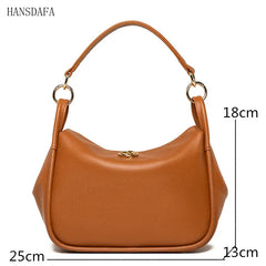 Leather Women Bag Totes High Shoulder Bags Soft Real Cowhide Ladies Handbags