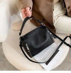 Leather Crossbody Shoulder Bag Bucket Tote Handbag for Women