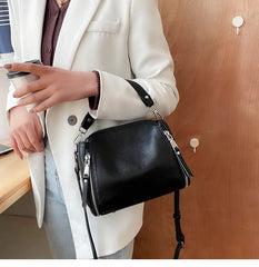 Leather Crossbody Shoulder Bag Bucket Tote Handbag for Women
