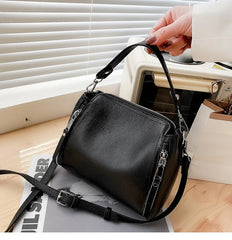 Leather Crossbody Shoulder Bag Bucket Tote Handbag for Women