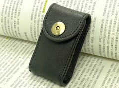 Leather Men Belt Wallet Waist Bag Key Pouch