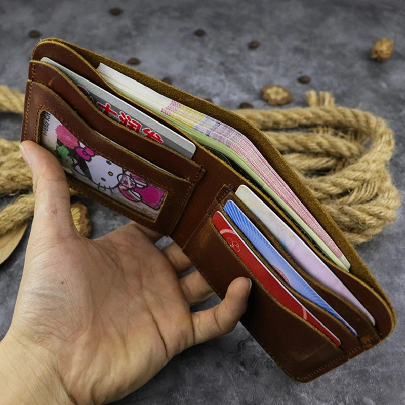 Men's Vintage Leather Bifold Wallet
