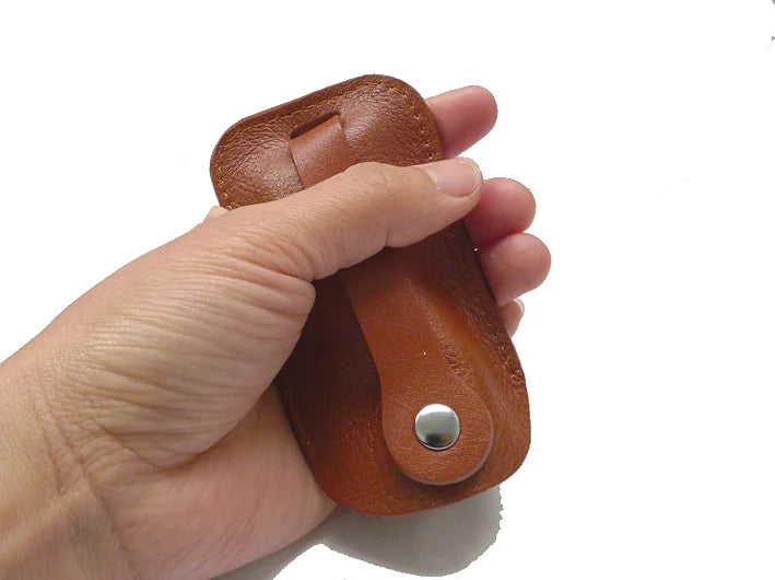 Ultra-thin Leather Key Holder Key Bag Pull-out Key Pouch