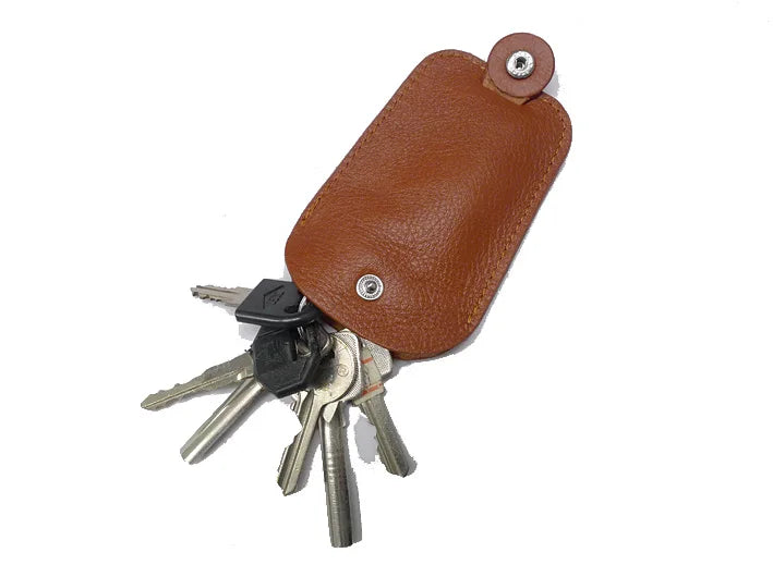 Ultra-thin Leather Key Holder Key Bag Pull-out Key Pouch