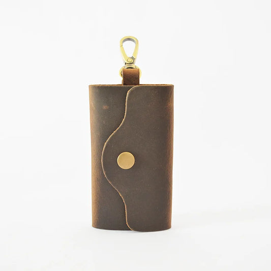 Vintage Leather Key Holder Wallet 6 Hooks - Men Key Housekeeper Bag