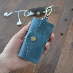 Vintage Leather Key Holder Wallet 6 Hooks - Men Key Housekeeper Bag