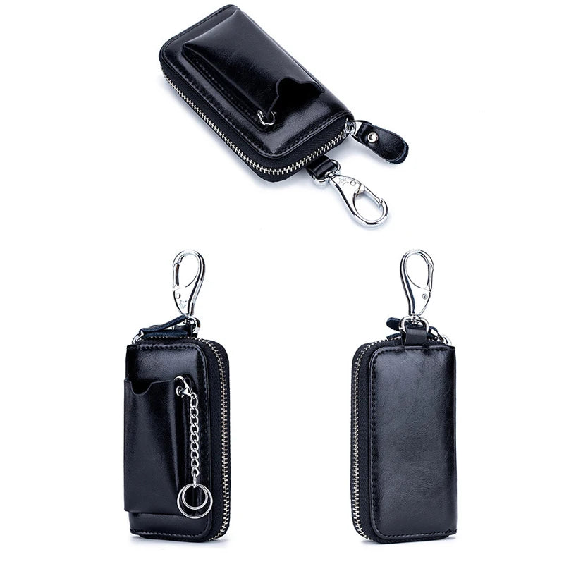 Men's Leather Key Wallet Car Key Holder Pouch Bag Case