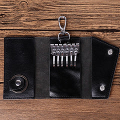 Leather Key Wallets Unisex Men Keychain Holder Organizers Case Mini Pouch