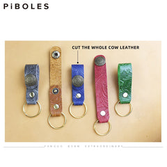 Leather Keychain DIY Pendant Key Ring Cow Leather Key Chain Holder