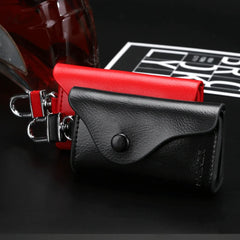 Leather Keychain Key Holder Organizer Pouch Cow Split Car Key Bag Wallet