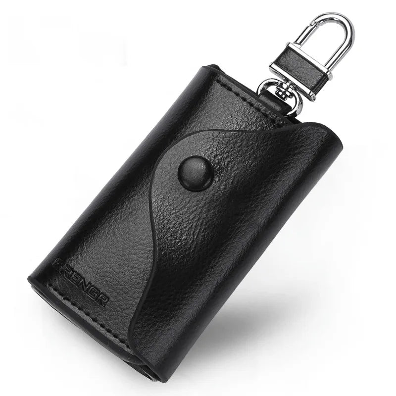 Leather Keychain Key Holder Organizer Pouch Cow Split Car Key Bag Wallet