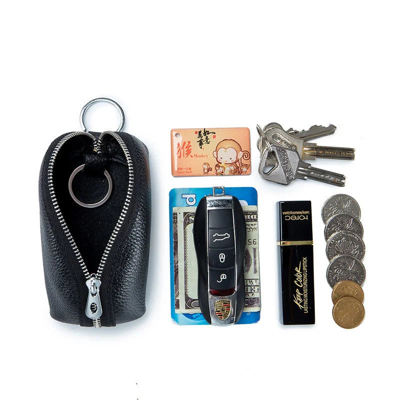 Leather Keychain Men Women Key Holder Organizer Pouch Key Case Wallet
