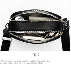 Small Leather Shoulder Bag for Women, Wide Straps Crossbody Purse