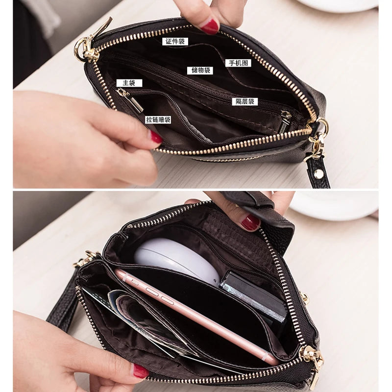 Leather Lady Shoulder Crossbody Bags For Women Messenger Purse Envelope Clutches