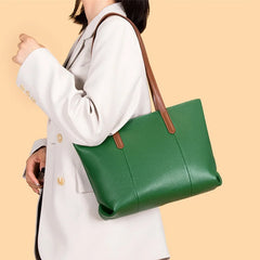 Luxury Large Capacity Tote Bag Soft Cow Leather Shoulder Bag