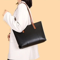 Luxury Large Capacity Tote Bag Soft Cow Leather Shoulder Bag