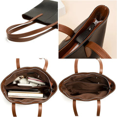 Luxury Large Capacity Tote Bag Soft Cow Leather Shoulder Bag