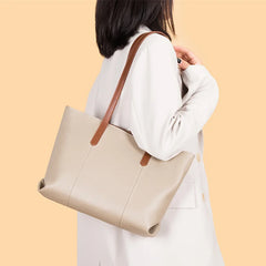 Luxury Large Capacity Tote Bag Soft Cow Leather Shoulder Bag