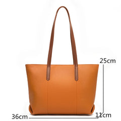 Luxury Large Capacity Tote Bag Soft Cow Leather Shoulder Bag