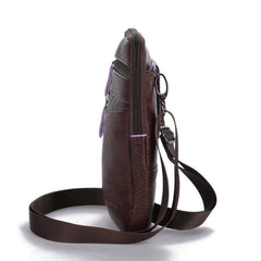 Leather Men Shoulder Crossbody Bag Business Casual Messenger Phone Pouch
