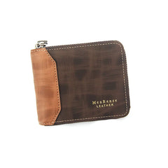 Real Cowhide Men Wallet Short Wallet Business Zipper