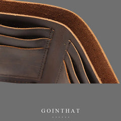 Real Cowhide Leather Men Wallets Short Wallet Portefeuille Hombre