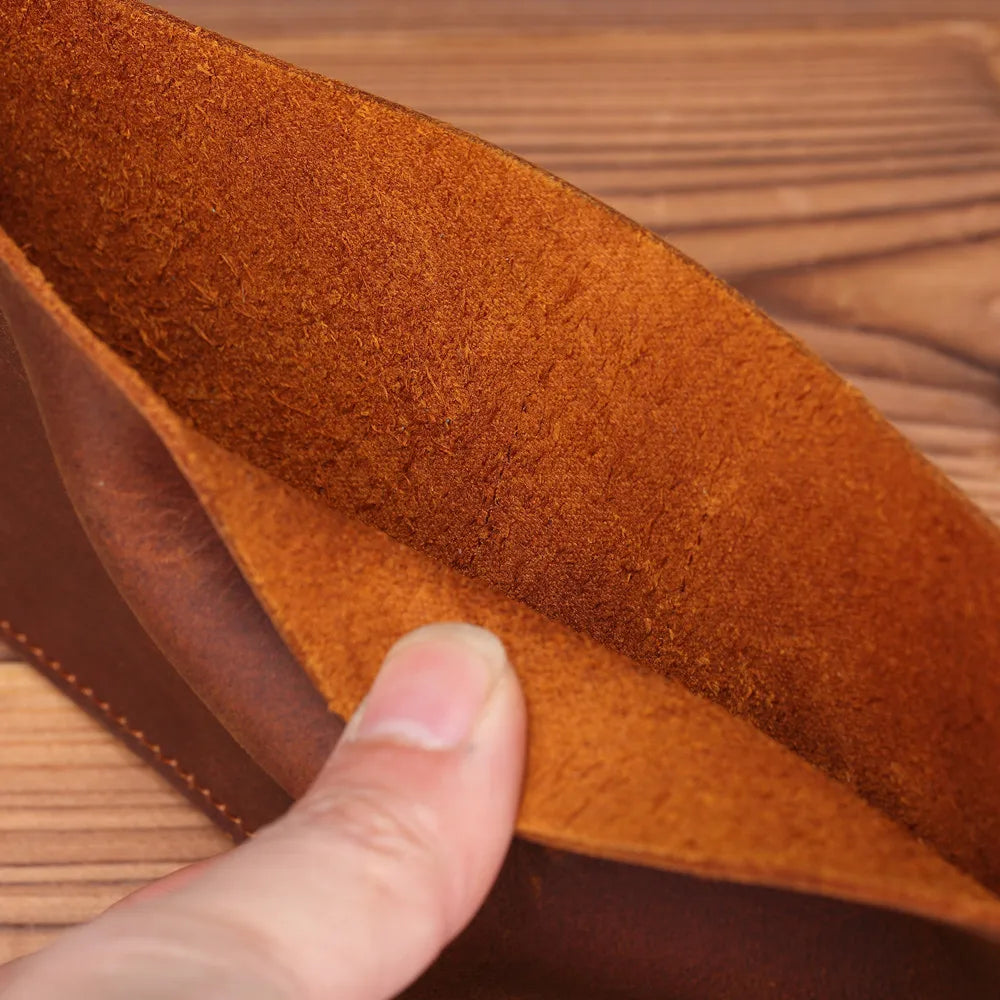 Vintage Short Men Wallet Top Cow Leather Purse