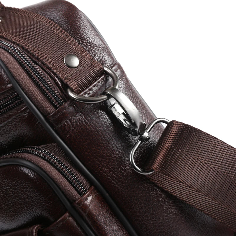 Men's Leather Shoulder Bag Crossbody Messenger Handbag