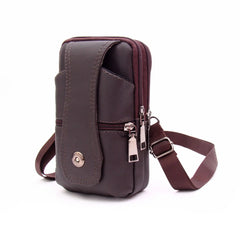 Men's Waist Bag Small Messenger Bag Retro Cow Leather Belt Phone Crossbody Bag