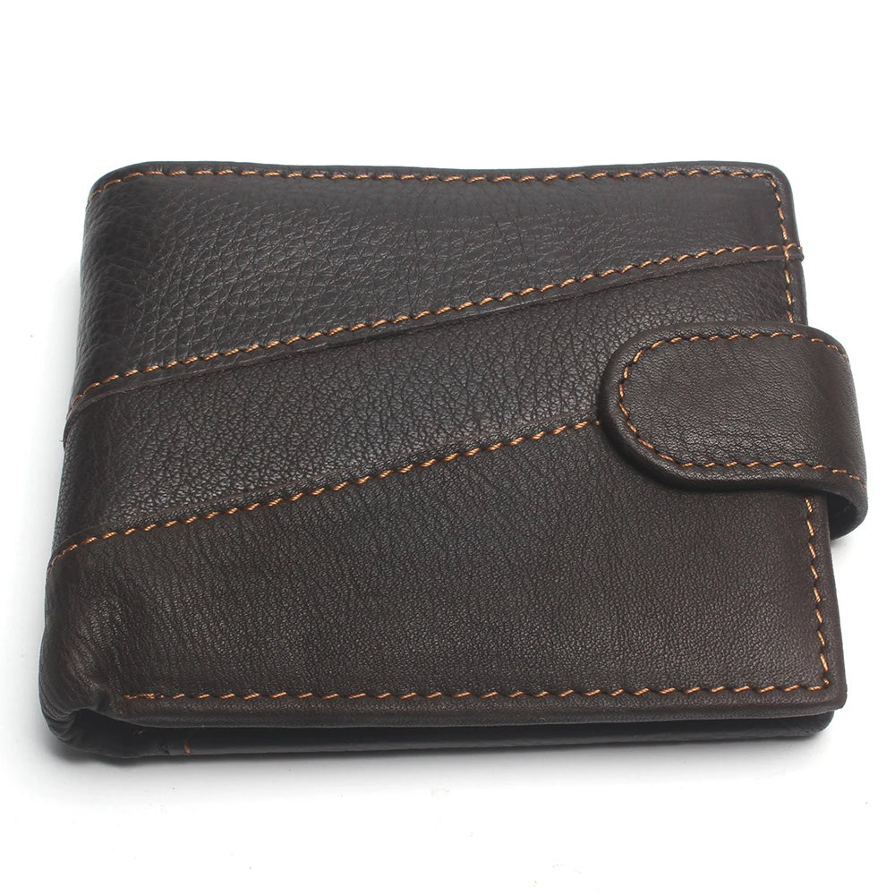 Men's RFID Blocking Bifold Wallet Oil Leather Retro Style