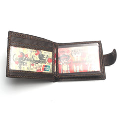 Men's RFID Blocking Bifold Wallet Oil Leather Retro Style